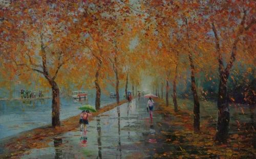 秋天的雨是寒冷的天气到来的那一刻