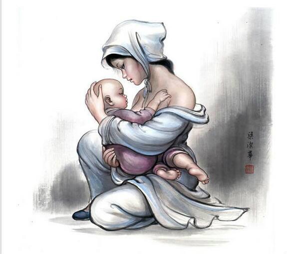 微风给美丽的新妈妈带来了甜蜜