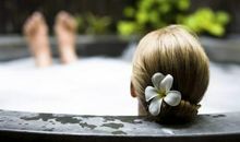 表达泡温泉开心的句子