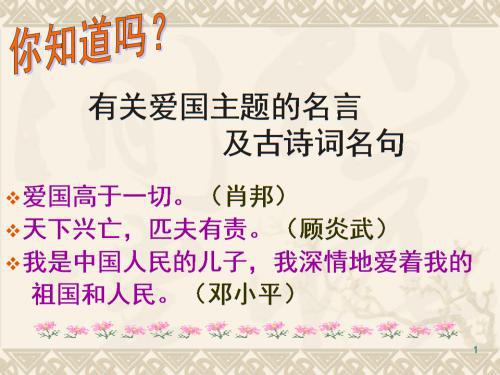    爱国主义的名言    1