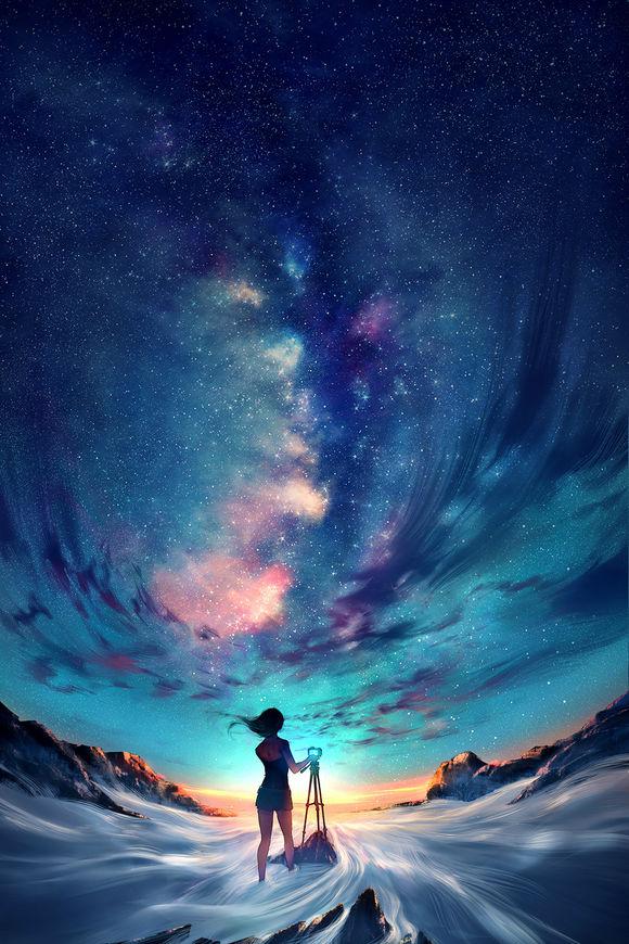 夜空上满是星星