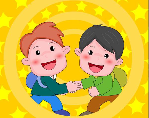 友谊是伞下的两个人