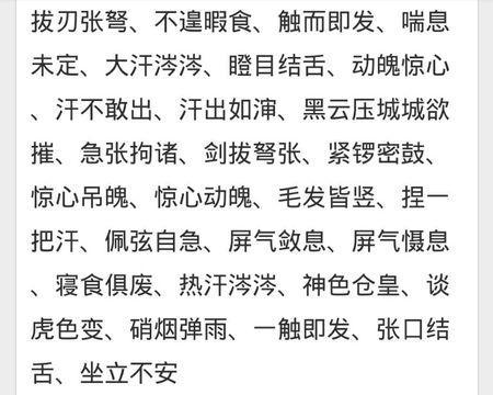   形容那些紧张的成语  1