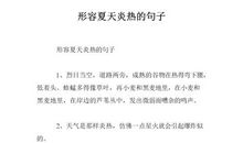 描写夏天的句子大全