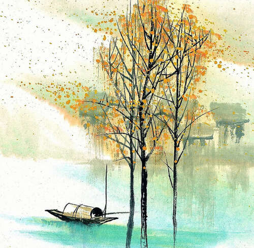 22.轻轻地在灵花镜上刻画，眉毛上有一点朱砂。在三生命石上，爱还没有出现。谁知道这种情况？