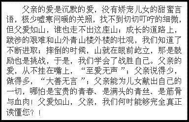 一段很好地描述了父亲的外表