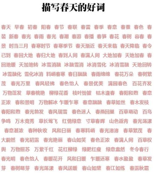 关于描述春天的词