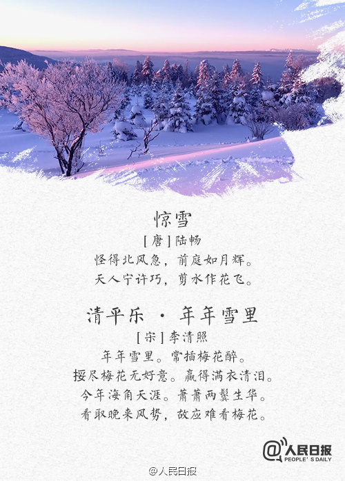 句子描述雪