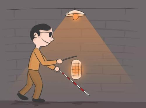 盲人携带灯笼过敏