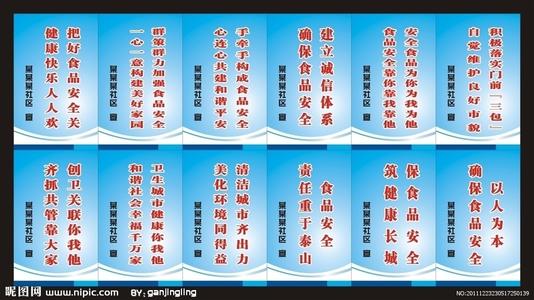 学校食品安全口号