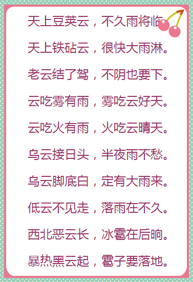 孩子们的天气谚语是什么