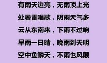 关于天气的农业谚语大全