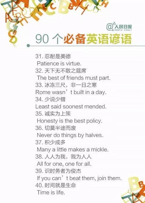 学生常用的英语谚语