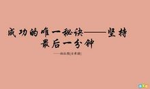 坚持就是胜利的谚语