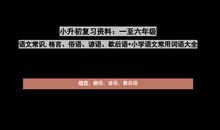 小升初语文词语成语歇后语