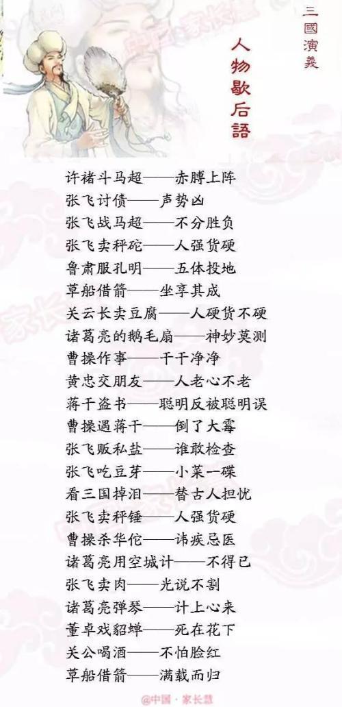 历史人物的谐音寓言词