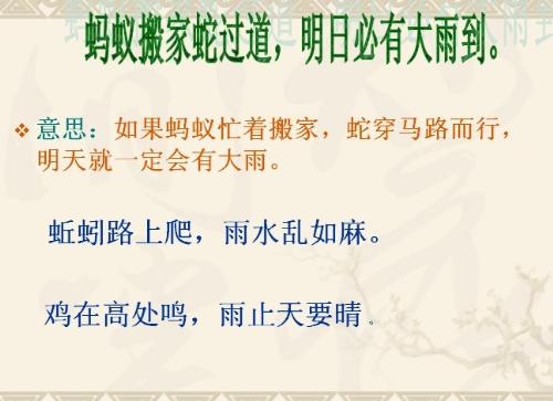 关于课外天气的谚语是什么