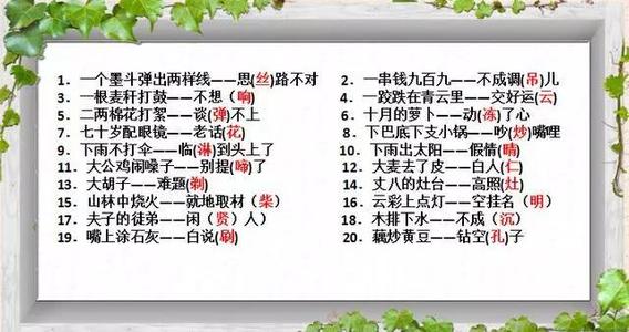 有趣的谐音百科全书