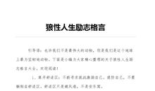 狼性人生励志格言