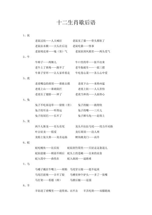 与十二生肖有关的寓言词