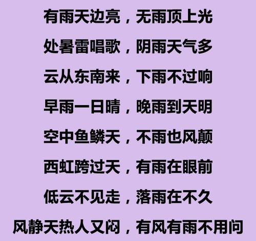 关于天气的英语谚语