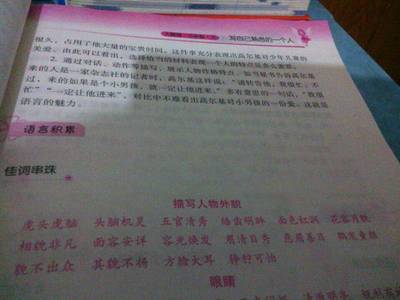 一整套描述外观的句子