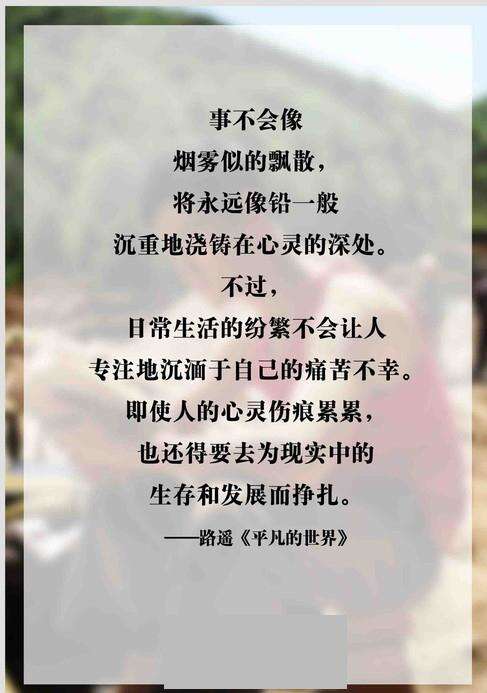 经典语录：我尽力过着平凡的生活