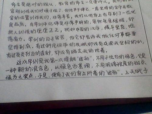 400字军事训练经验