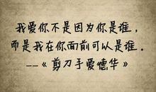经典语录：我可以陪你疯狂，我也可以陪你安静，但只是和你