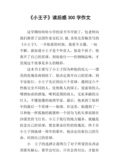 小王子读后感英文
