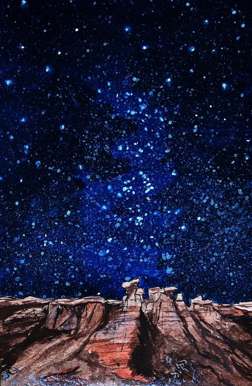 描述月亮和繁星点点的天空的成语