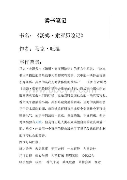 汤姆·索亚历险记600字