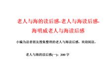 读老人与海有感400字