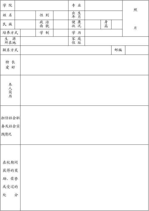 毕业生就业推荐表学校评论参考模板