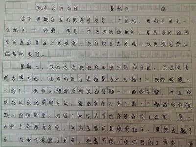 每周日记800字