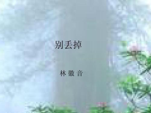 林慧音:别扔掉