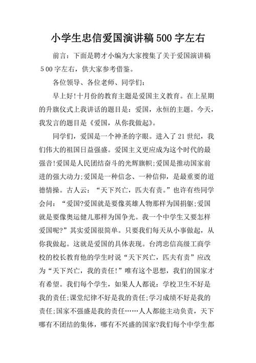 500字爱国言论