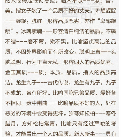 形容人类素质的习语