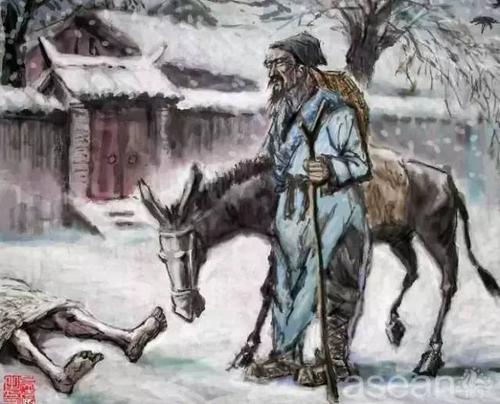 竹门酒肉味难闻，路上有冻骨头