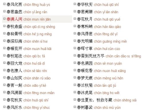 关于春天的习语