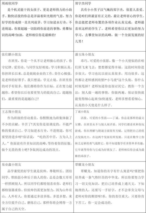八年级学生评论