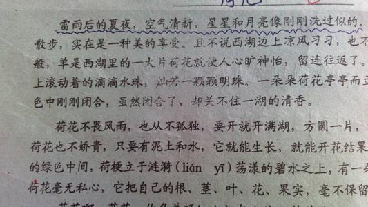 小学四年级课文中的拟人化句子