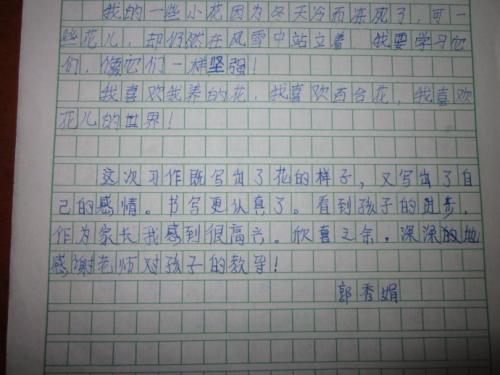 家长评论：学生手册中的家长评论