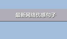 网络伤感的语句