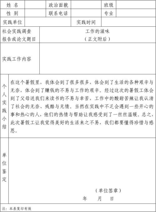 参加社会实践评论