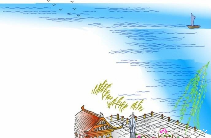 寂寞的帆和远影，蓝天，全诗