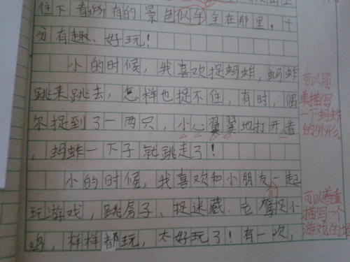 童年乐趣三年级作文