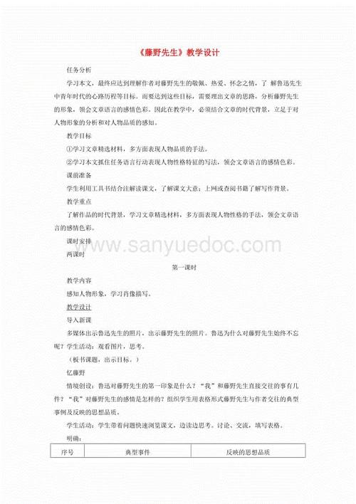 读初中《藤野先生》后的感想