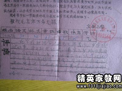 家长对小学生的好评