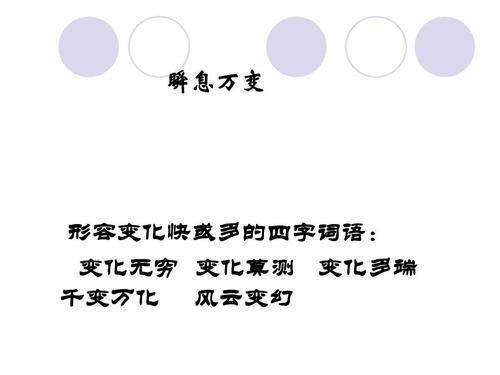 形容快速变化的成语